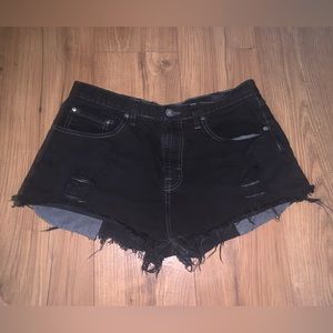 Black Wrangler Cutoff Jean Shorts Measurements Included